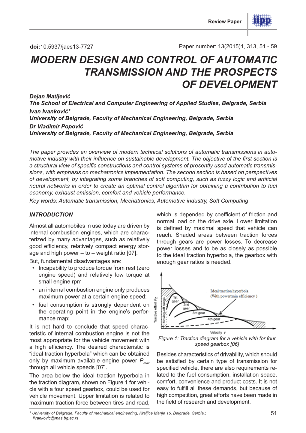 Modern Design and Control of Automatic Transmission and The