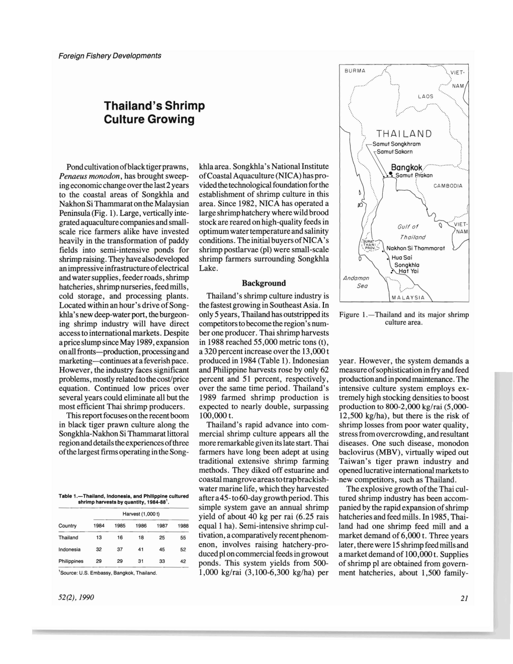 Thailand's Shrimp Culture Growing