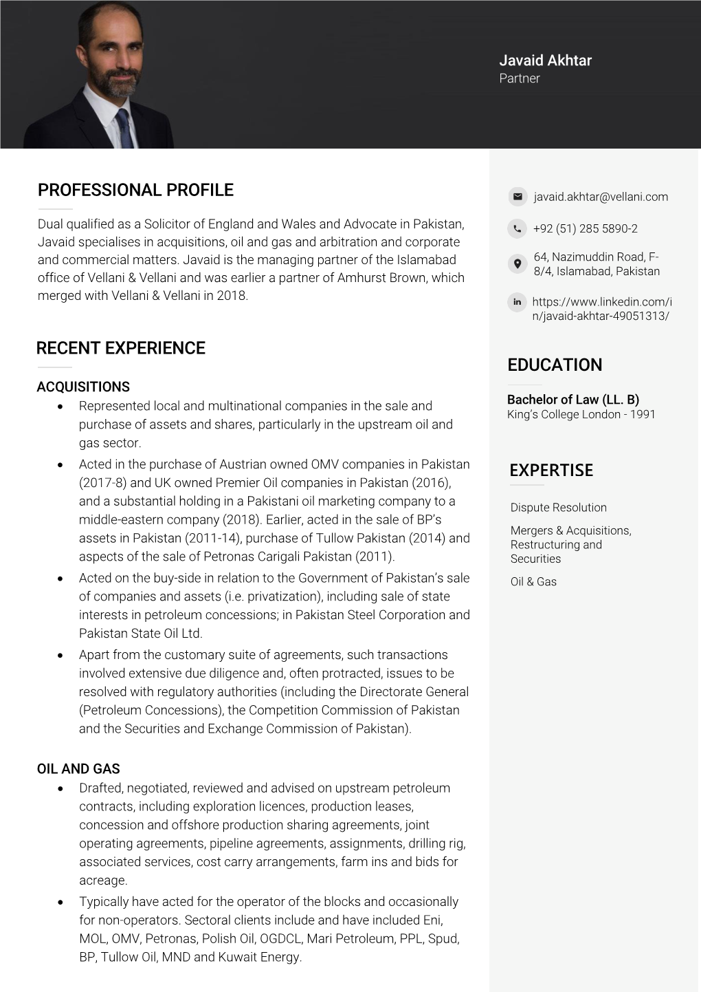 Professional Profile Expertise Recent Experience Education