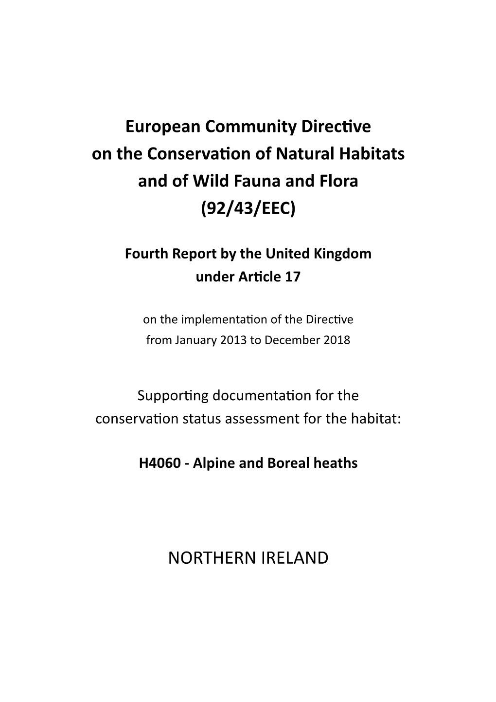 Northern Ireland Information for H4060