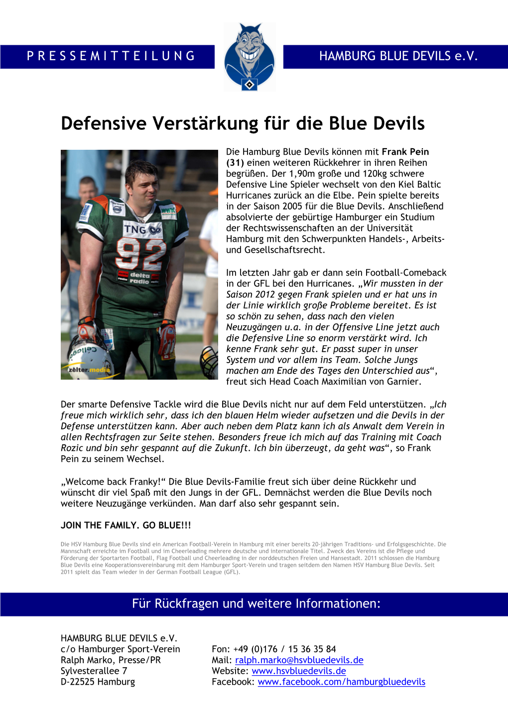 Defensive Verstärkung Für Die Blue Devils