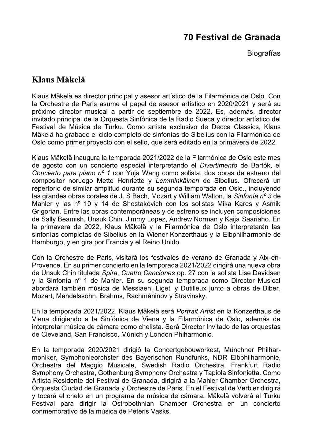 Orchestre De Paris Asume El Papel De Asesor Artístico En 2020/2021 Y Será Su Próximo Director Musical a Partir De Septiembre De 2022