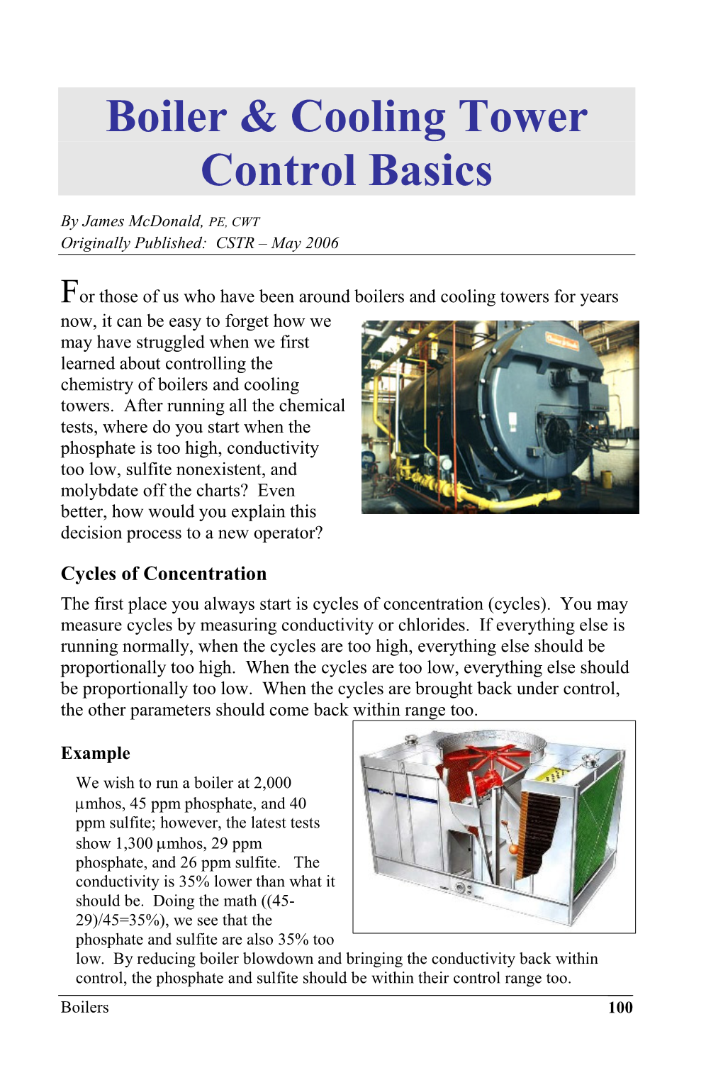 Boiler & Cooling Tower Control Basics