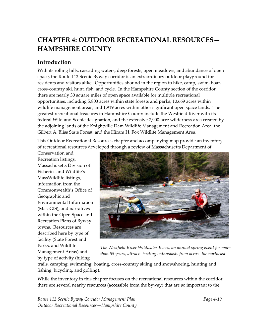 Chapter 4: Outdoor Recreational Resources— Hampshire County