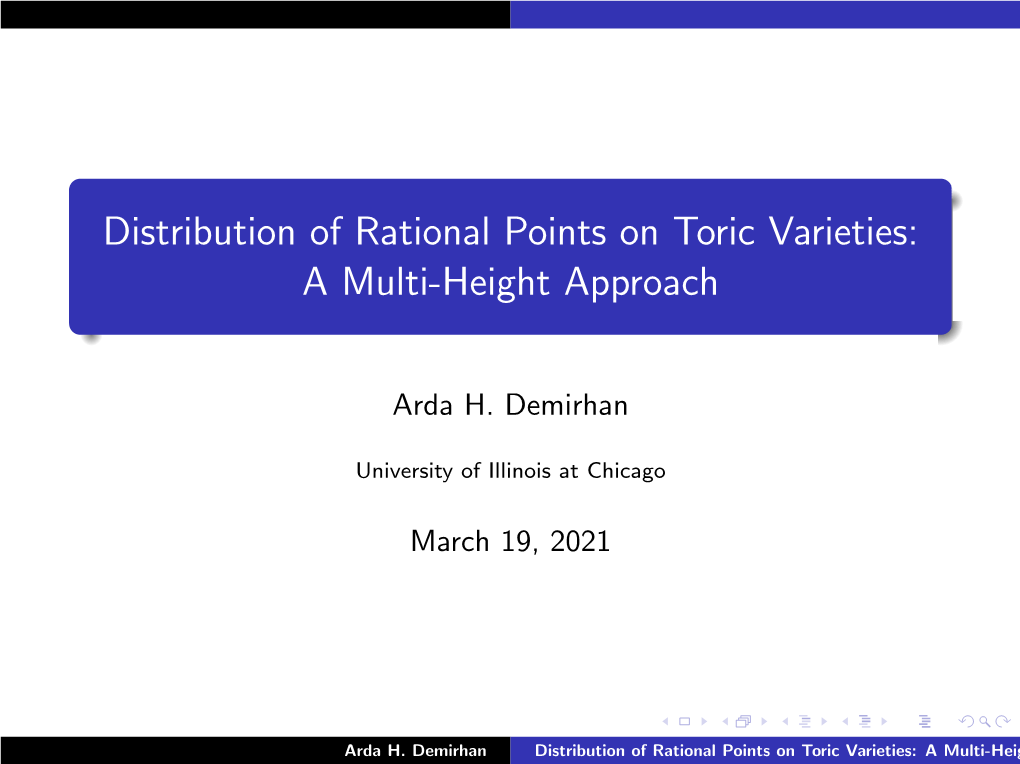 Distribution of Rational Points on Toric Varieties: a Multi-Height Approach