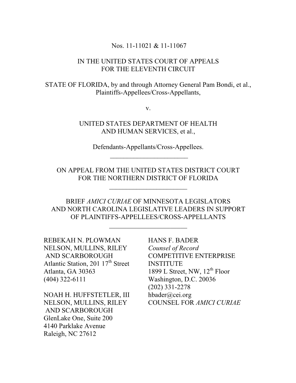 Amicus Brief of the National Conference of State Legislators, Even Though the State Itself Did Not Make That Argument); Kansas V