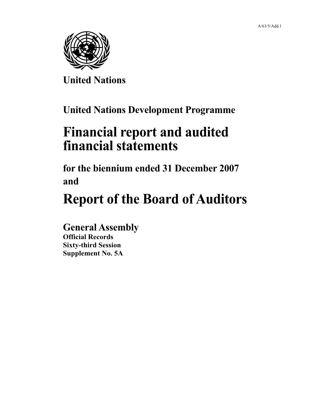 Financial Report and Audited Financial Statements