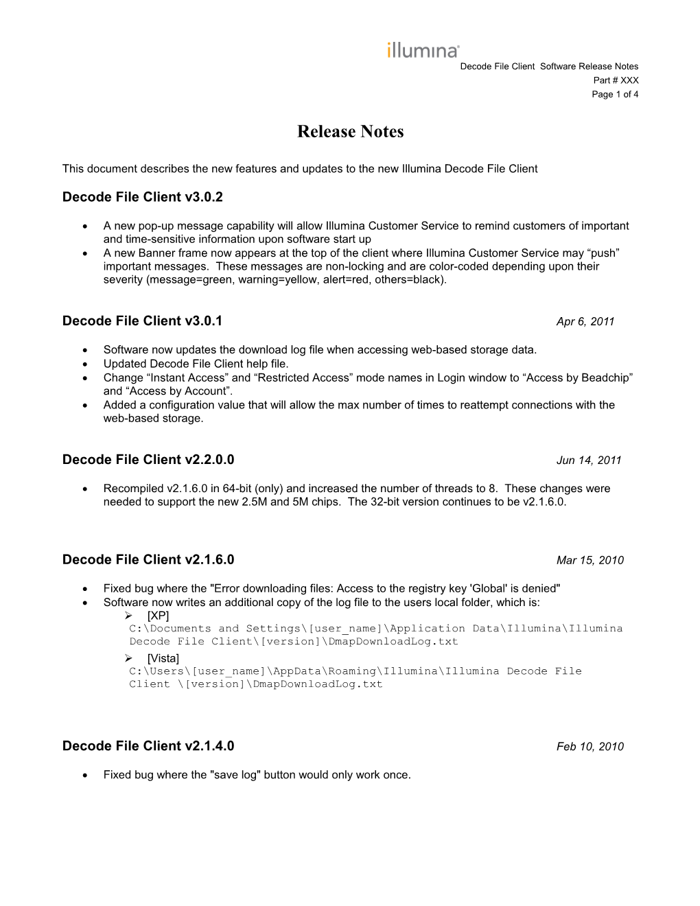 Miseq Release Notes