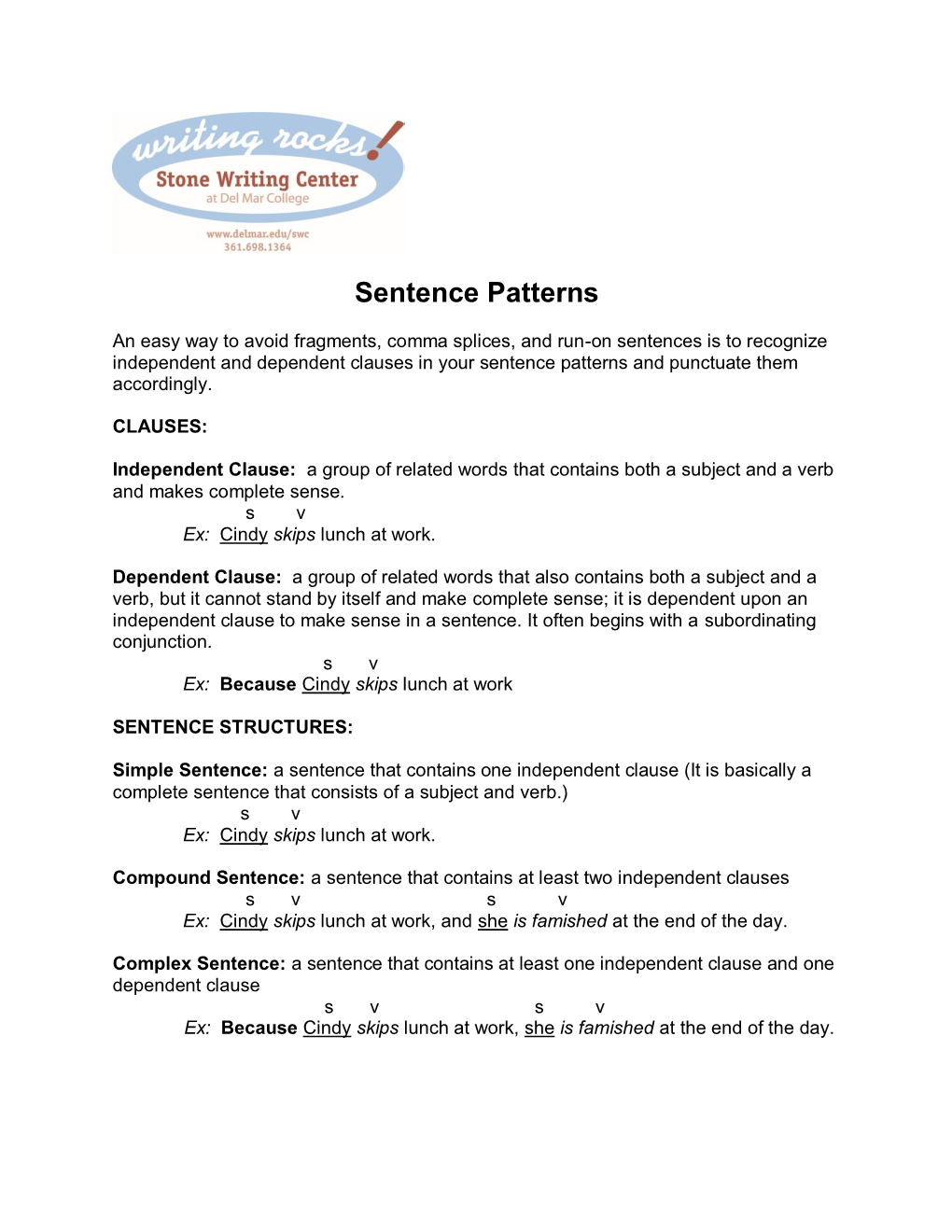 Sentence Patterns