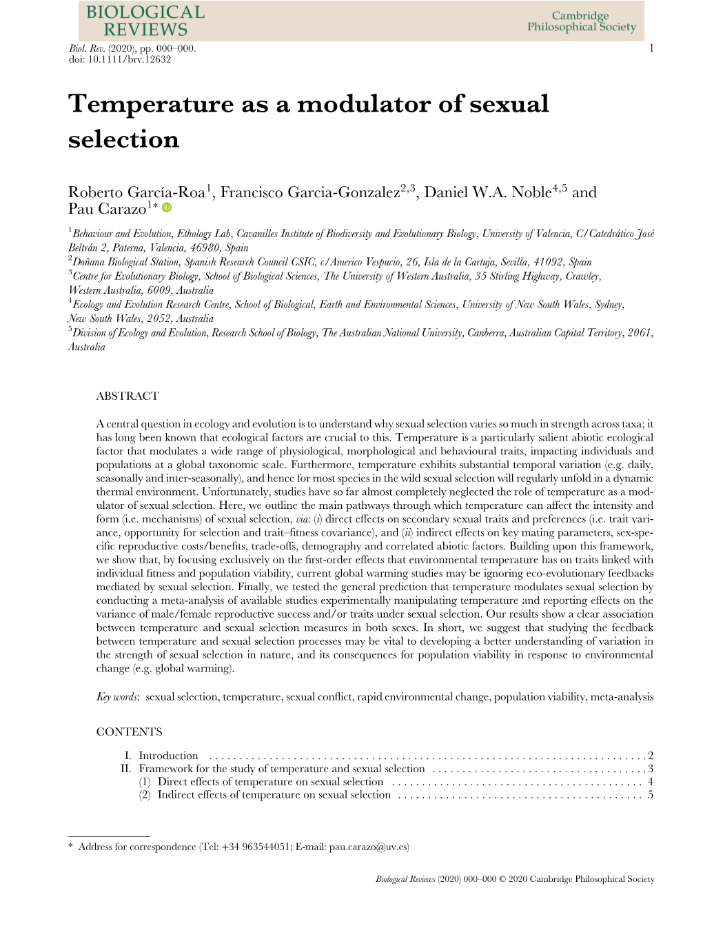 Temperature As a Modulator of Sexual Selection