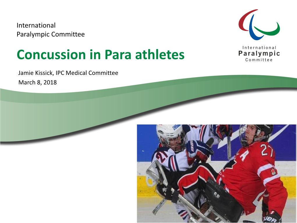 Concussion in Para Athletes (Kissick)