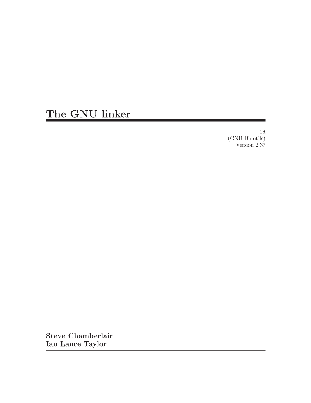 The GNU Linker