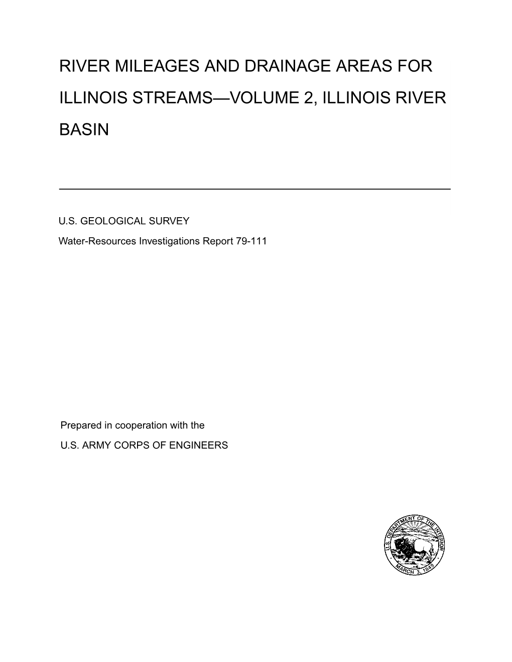 River Mileages and Drainage Areas for Illinois Streams—Volume 2, Illinois River Basin