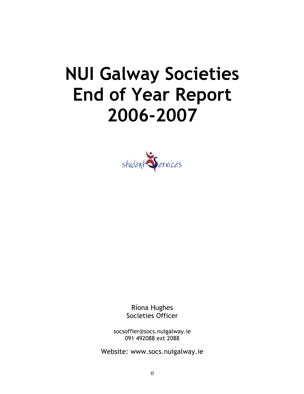 NUI Galway Societies End of Year Report 2006-2007