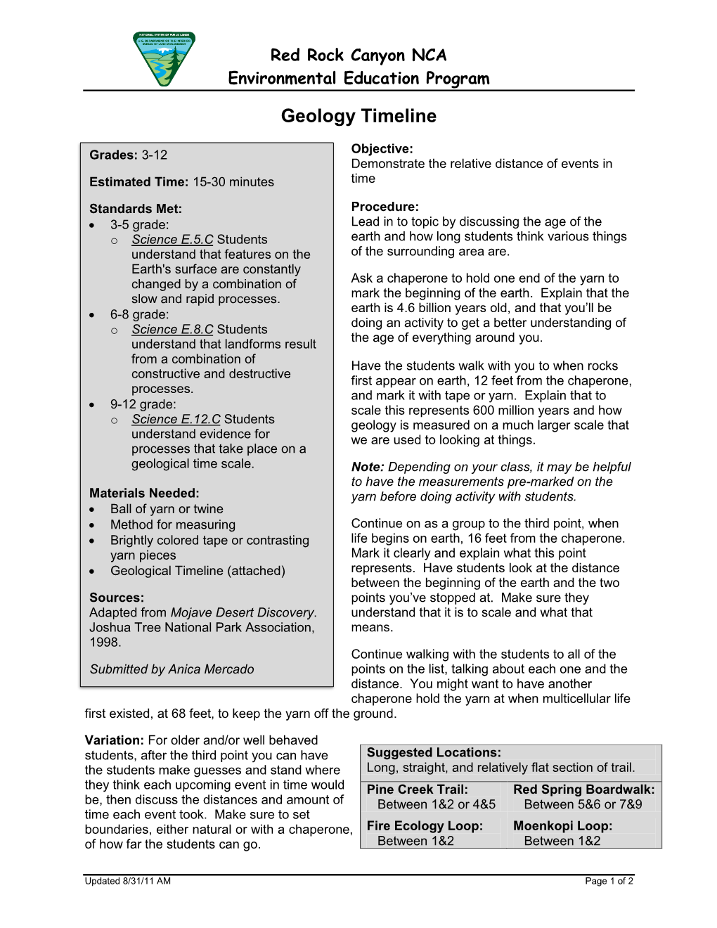 Geology Timeline