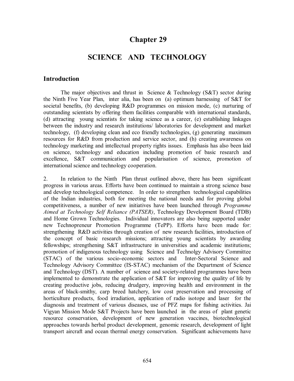 Chapter 29 SCIENCE and TECHNOLOGY