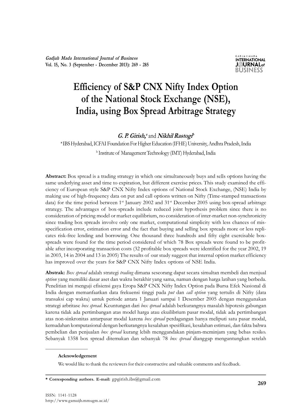 (NSE), India, Using Box Spread Arbitrage Strategy