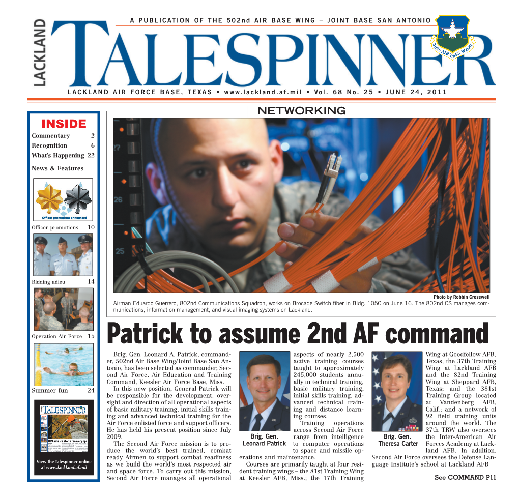 Patrick to Assume 2Nd AF Command Brig