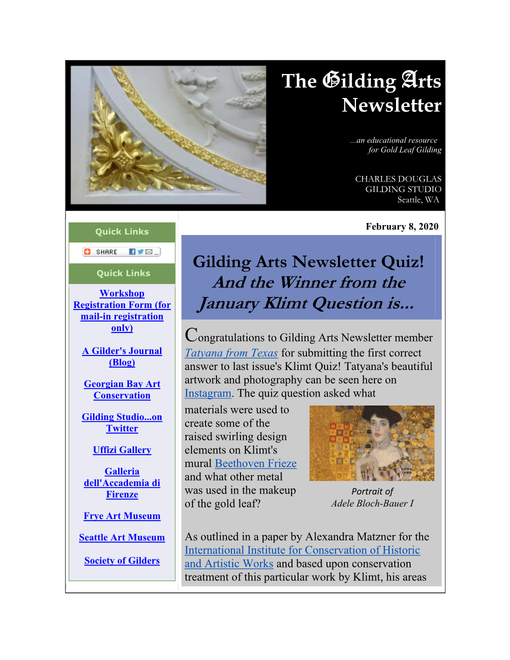 The Gilding Arts Newsletter