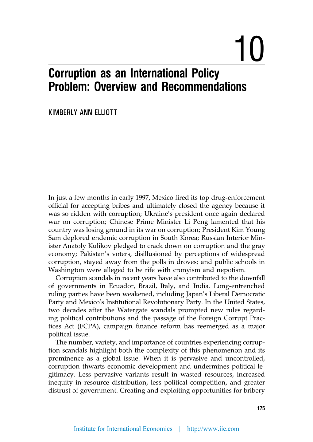 Corruption and the Global Economy