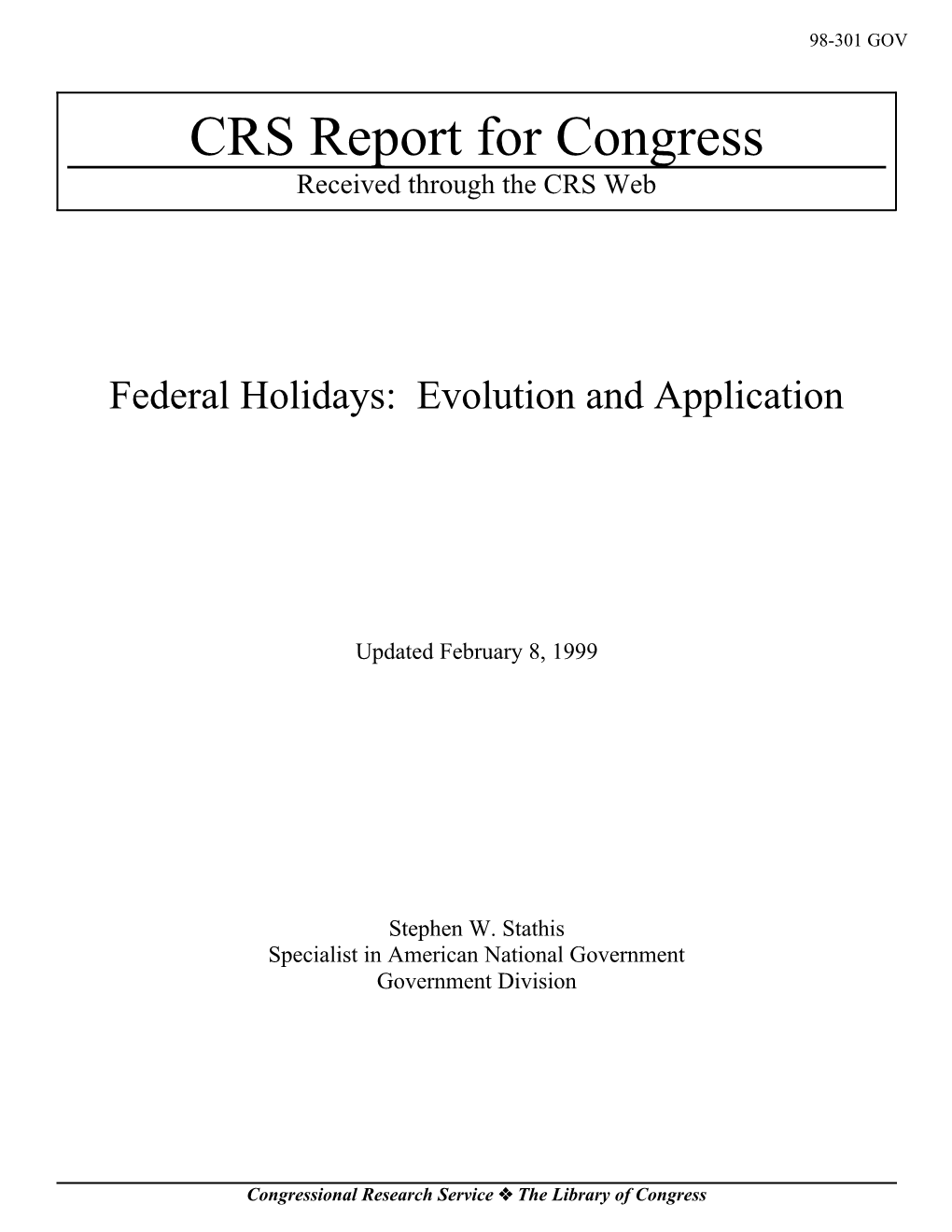 CRS Report for Congress Received Through the CRS Web