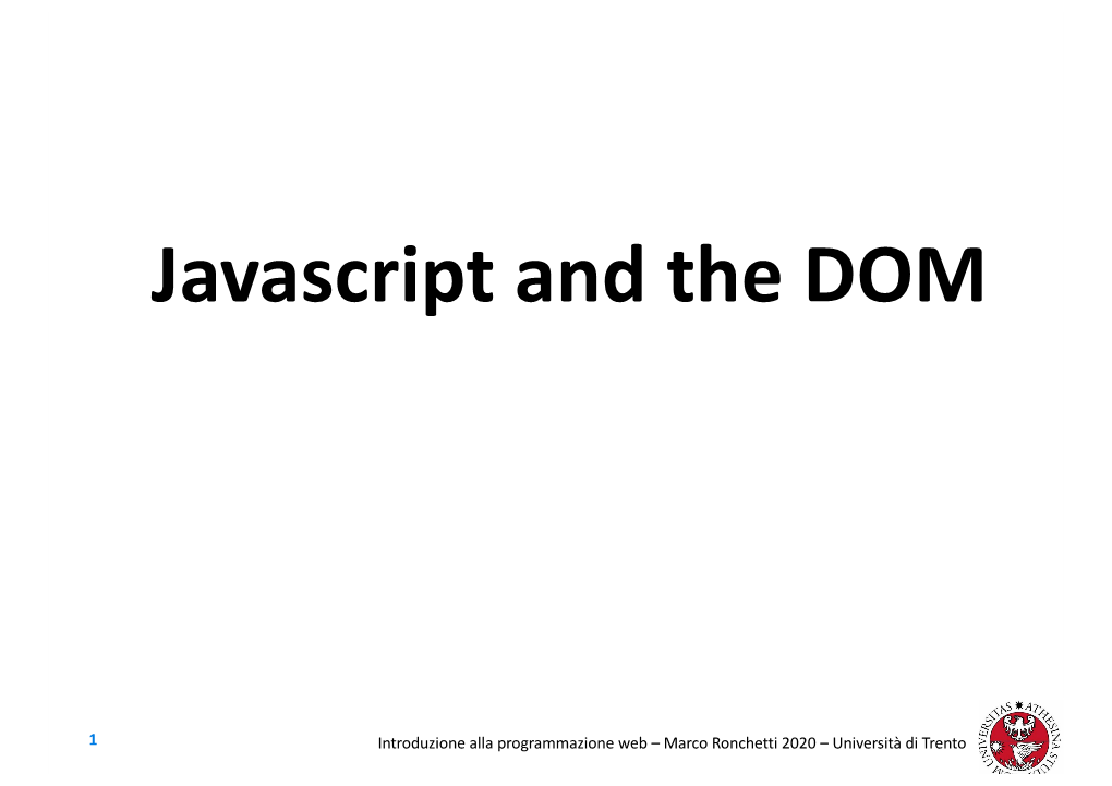 Javascript and the DOM