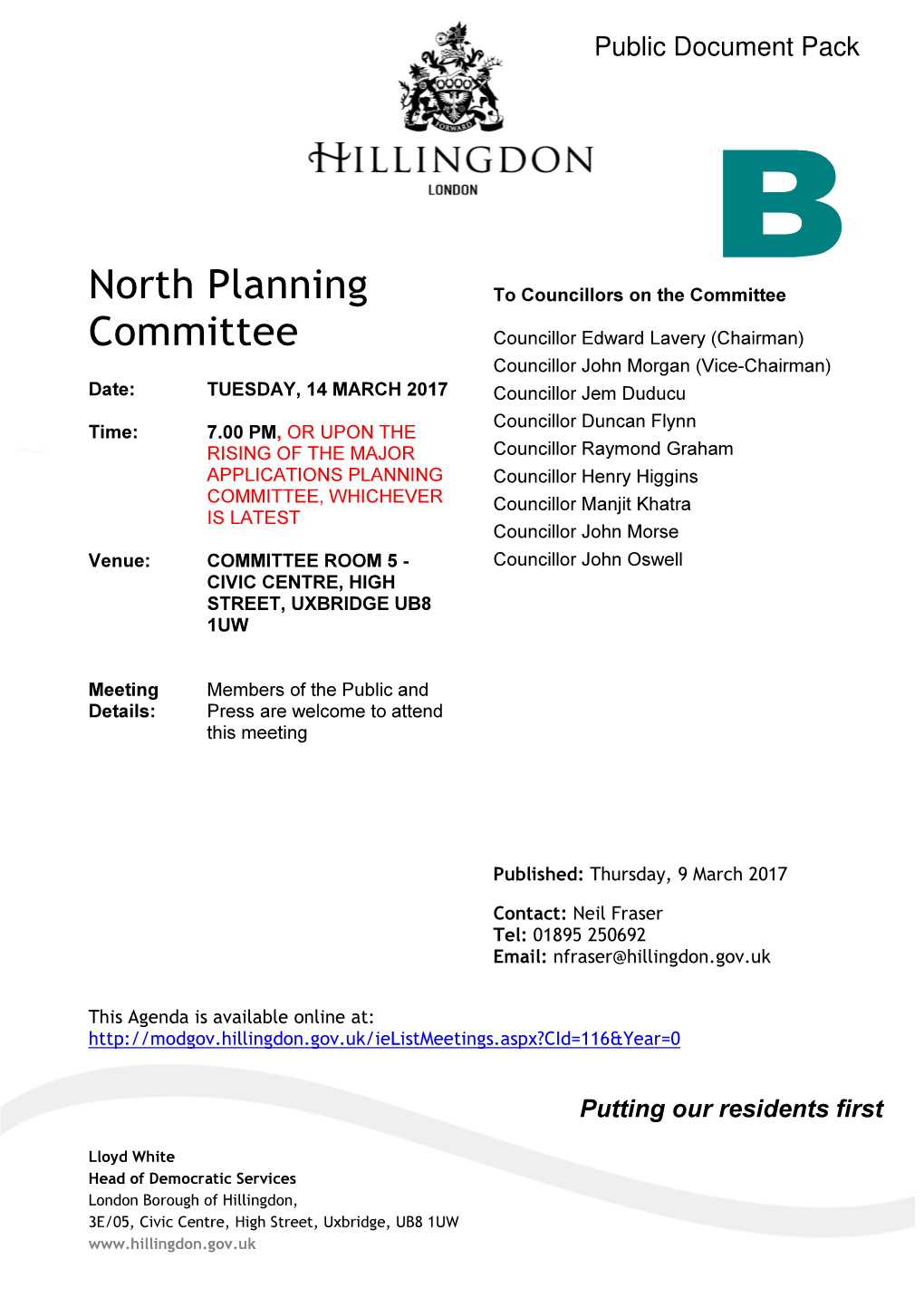 North Planning Committee on 3Rd March 2016 (APP