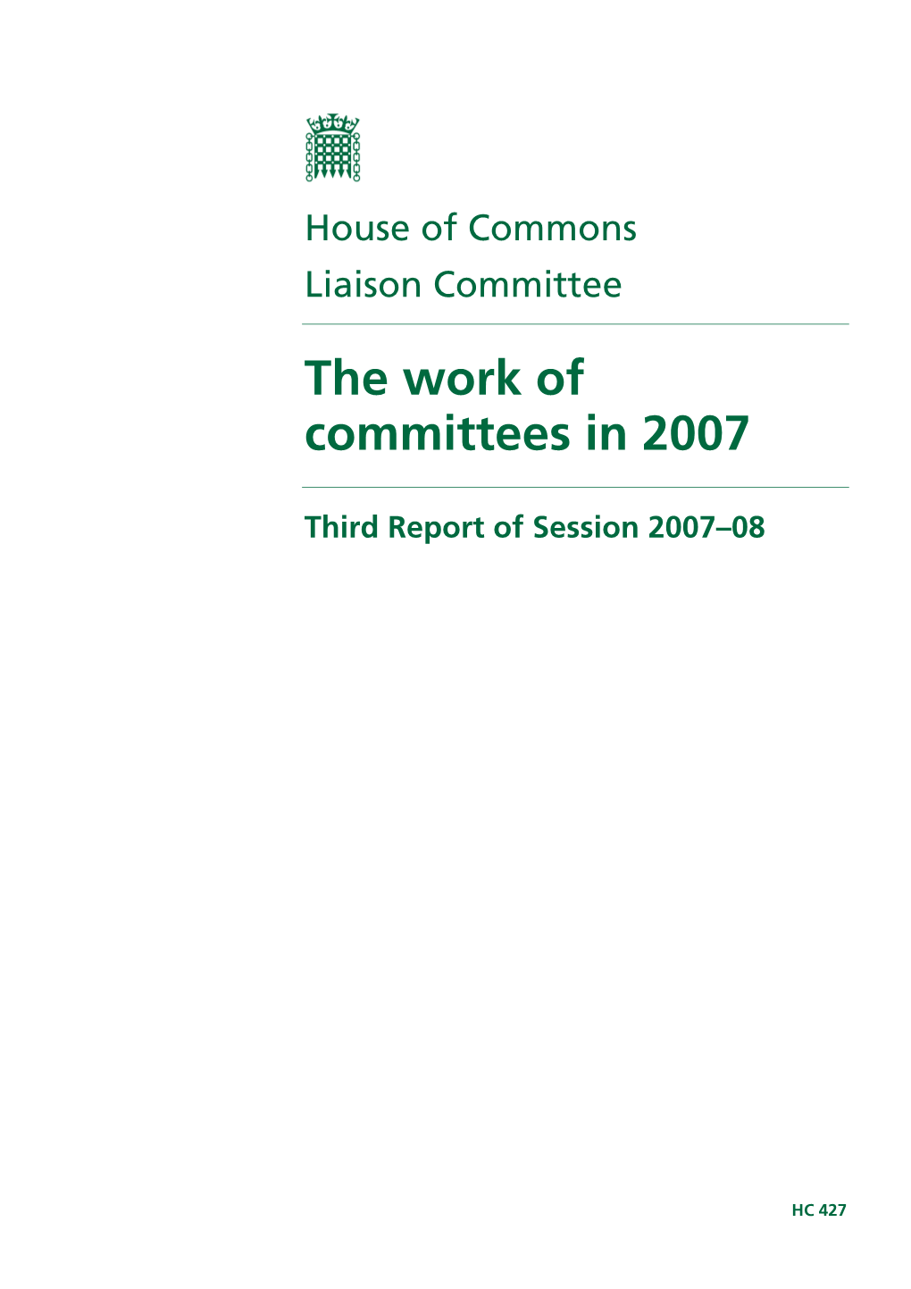 The Work of Committees in 2007