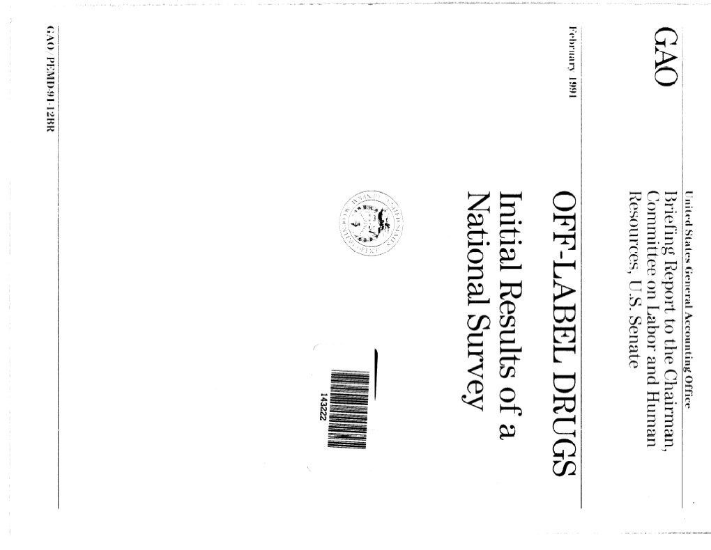 PEMD-91-12BR Off-Label Drugs: Initial Results of a National Survey