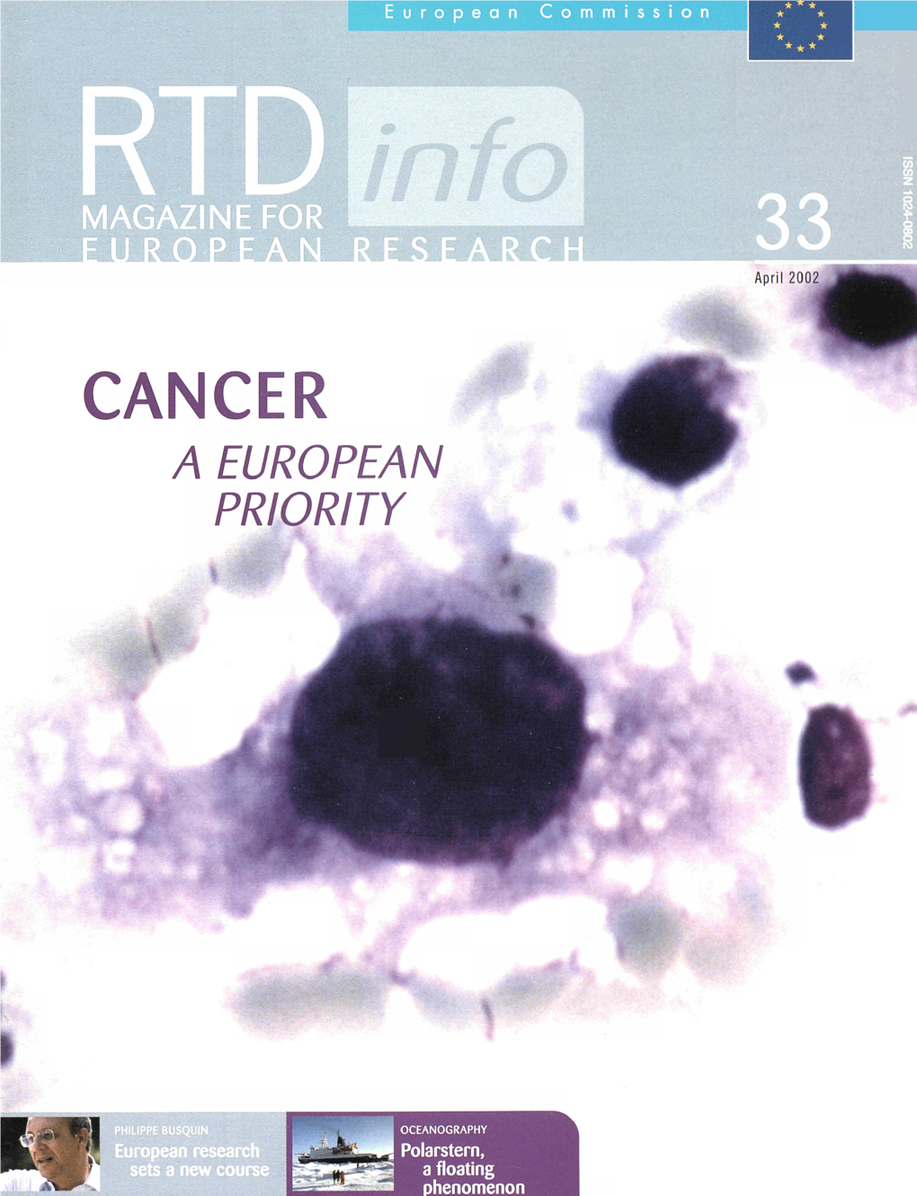 RTD Info N° 33 April 2002 : CANCER a EUROPEAN
