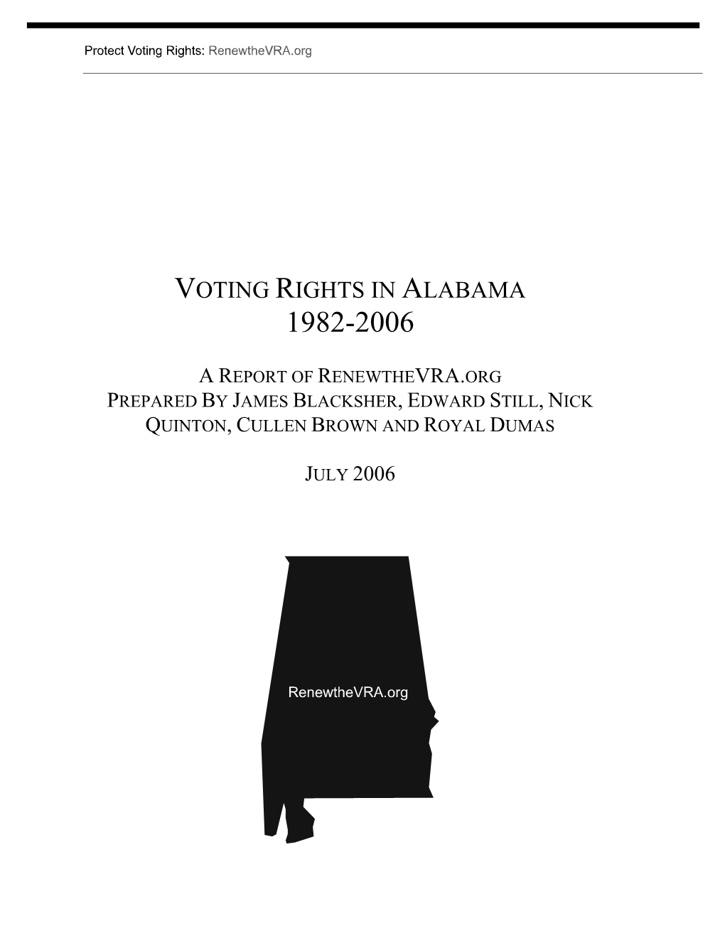 Voting Rights in Alabama 1982-2006