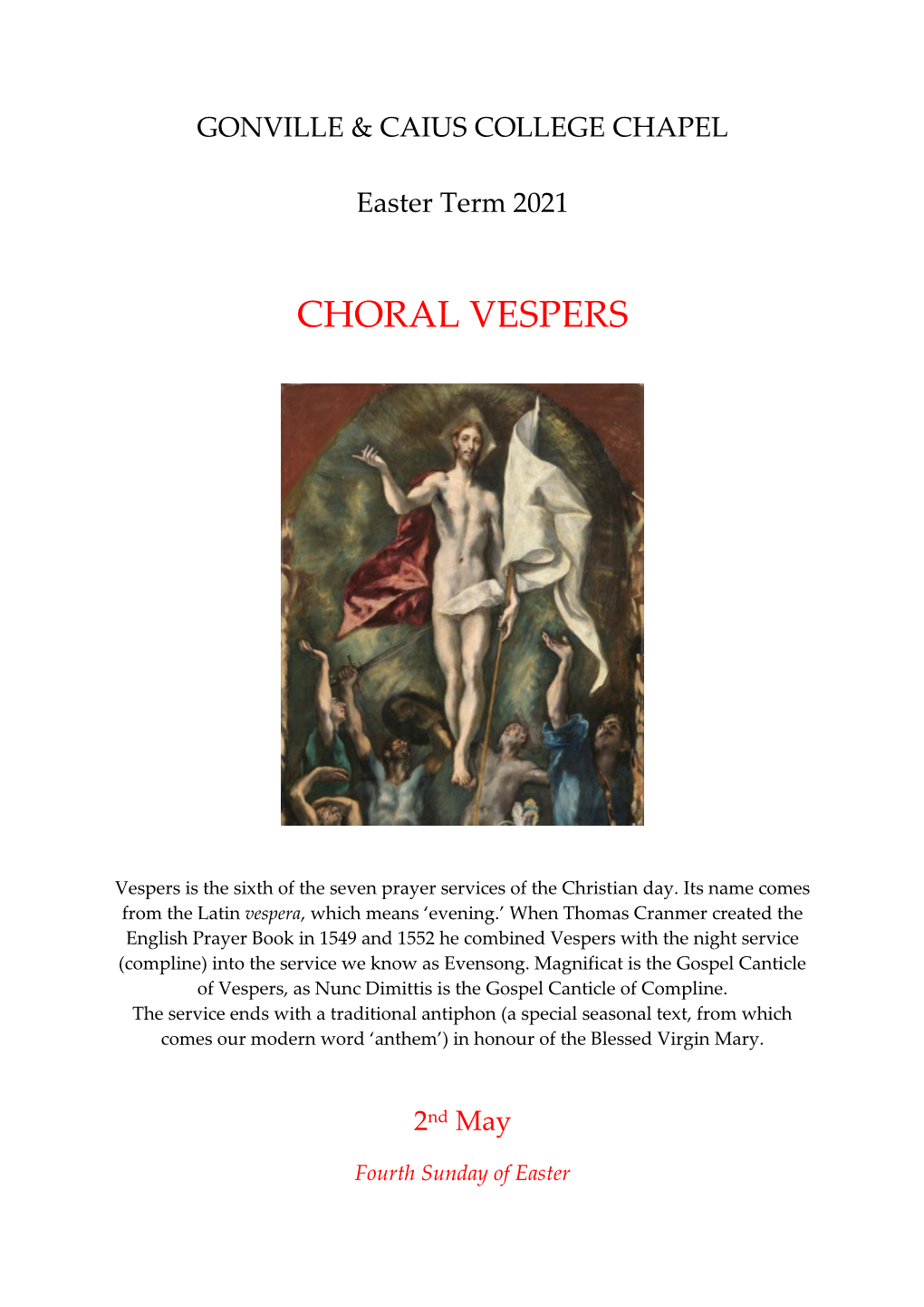 Choral Vespers