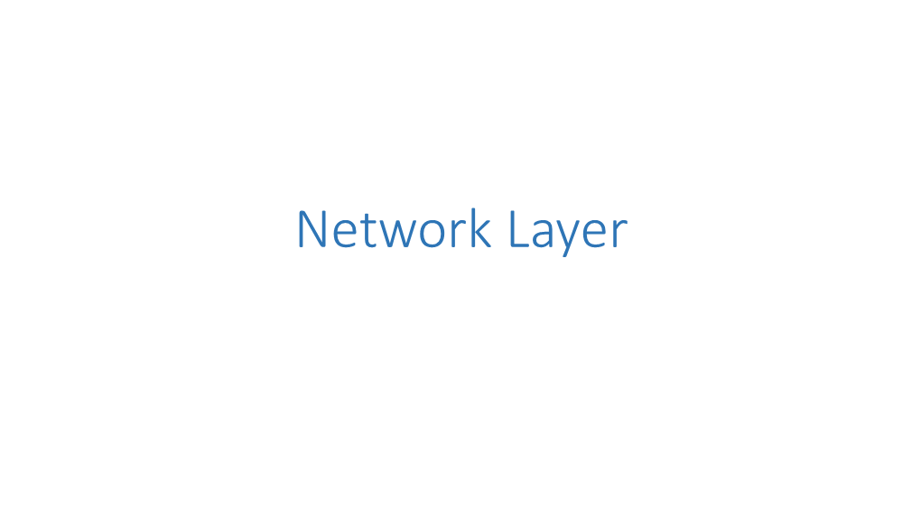 Network Layer 2