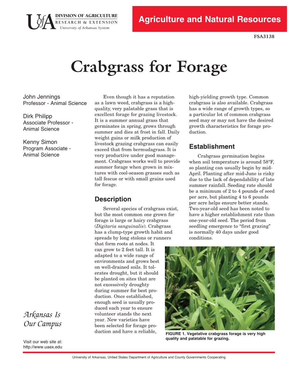 Crabgrass for Forage FSA3138
