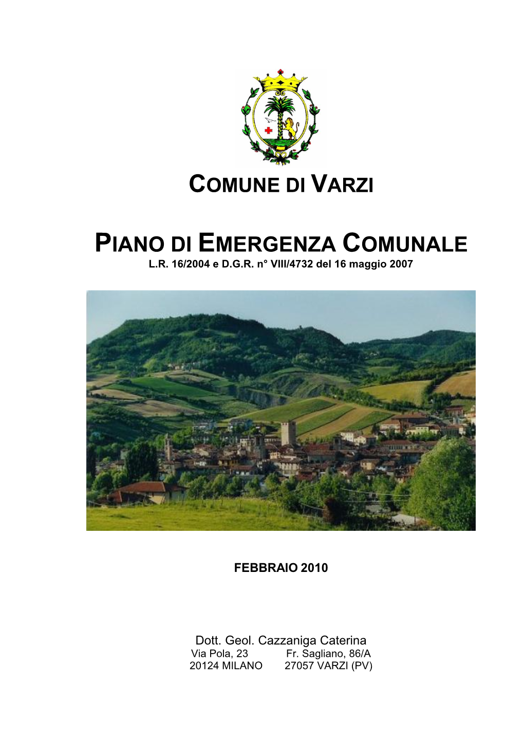 Piano Di Emergenza Comunale L.R