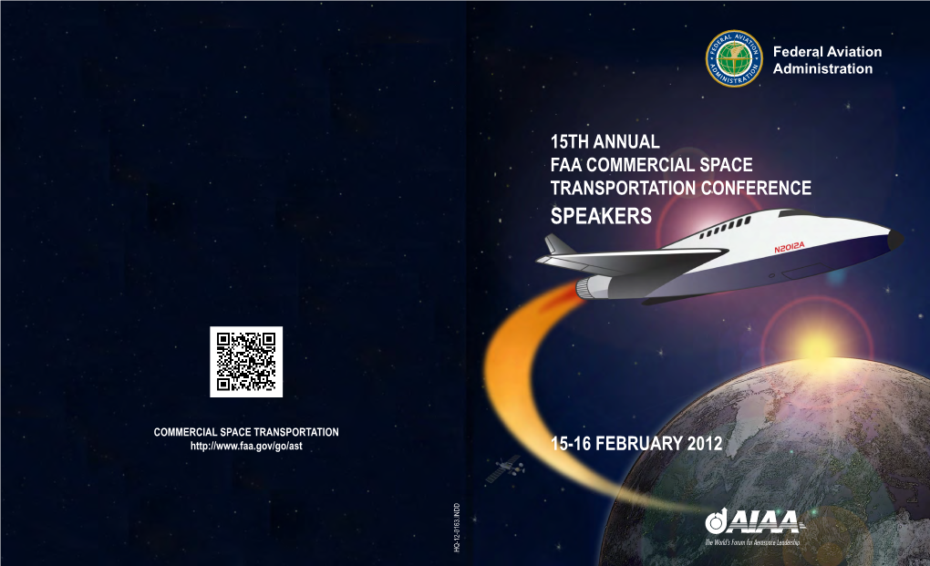 SPEAKERS TRANSPORTATION CONFERENCE FAA COMMERCIAL SPACE 15TH ANNUAL John R