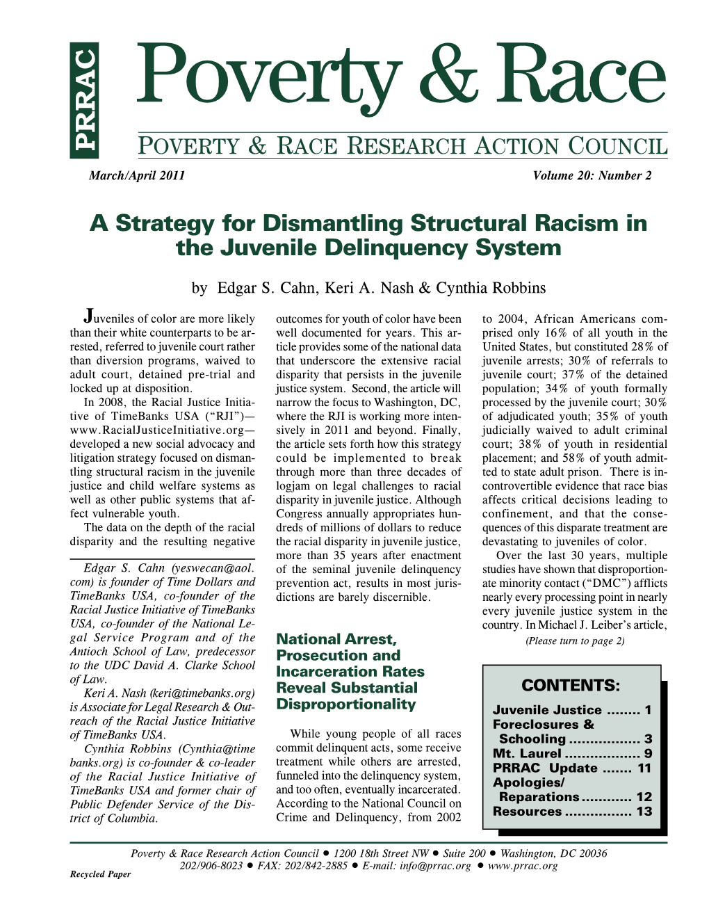 A Strategy for Dismantling Structural Racism in the Juvenile Delinquency System