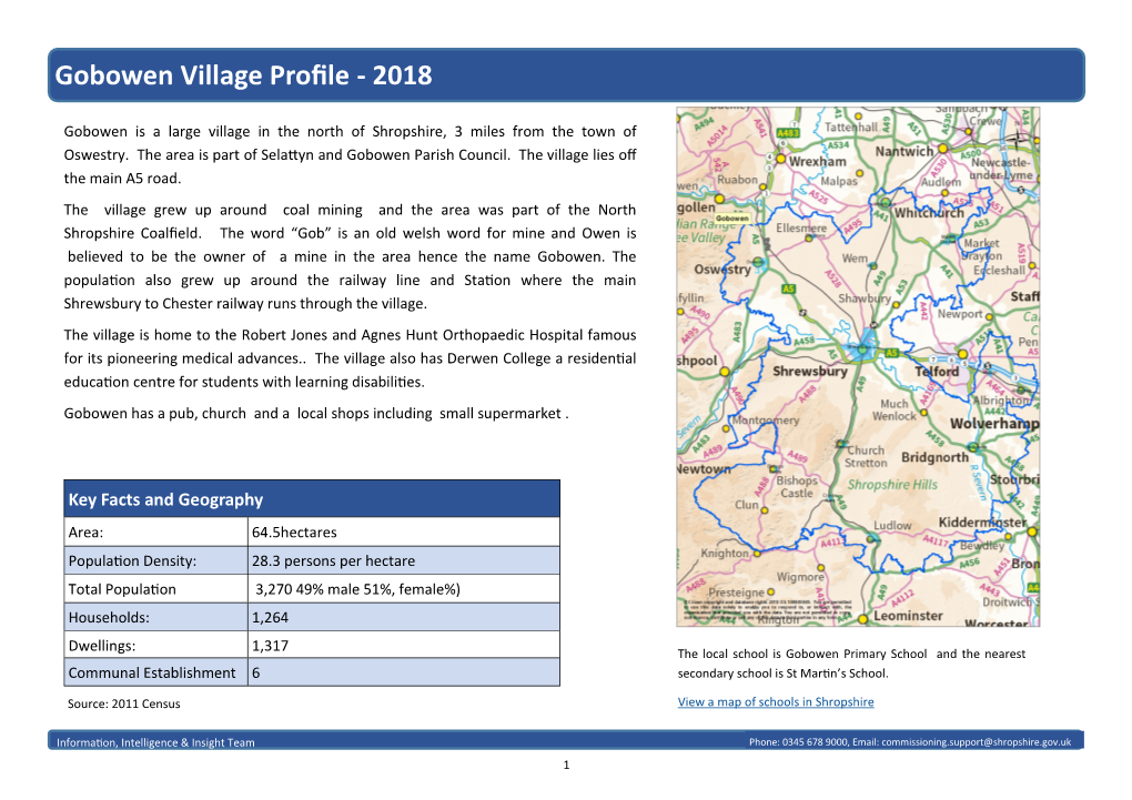 Gobowen Village Profile - 2018