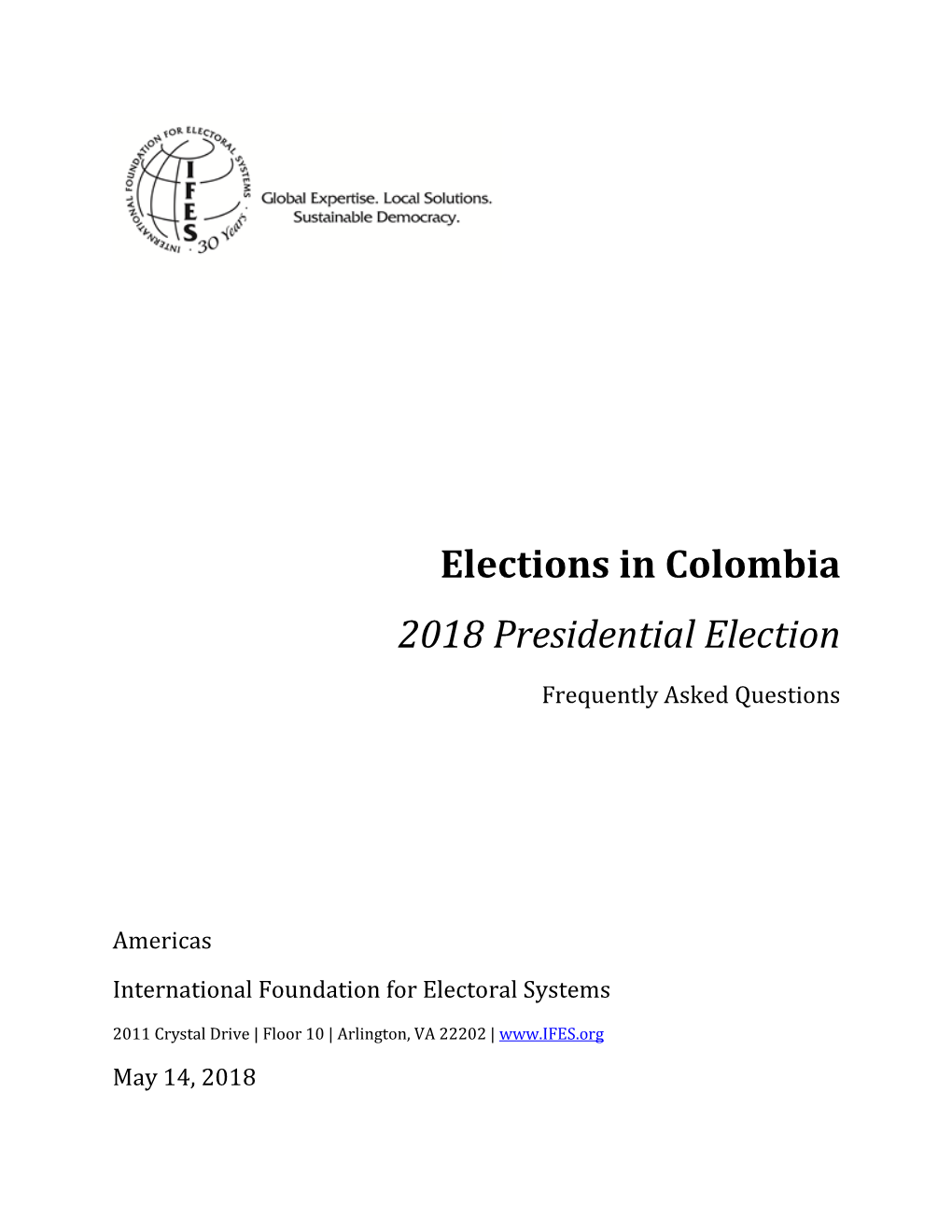 IFES Faqs on Elections in Colombia
