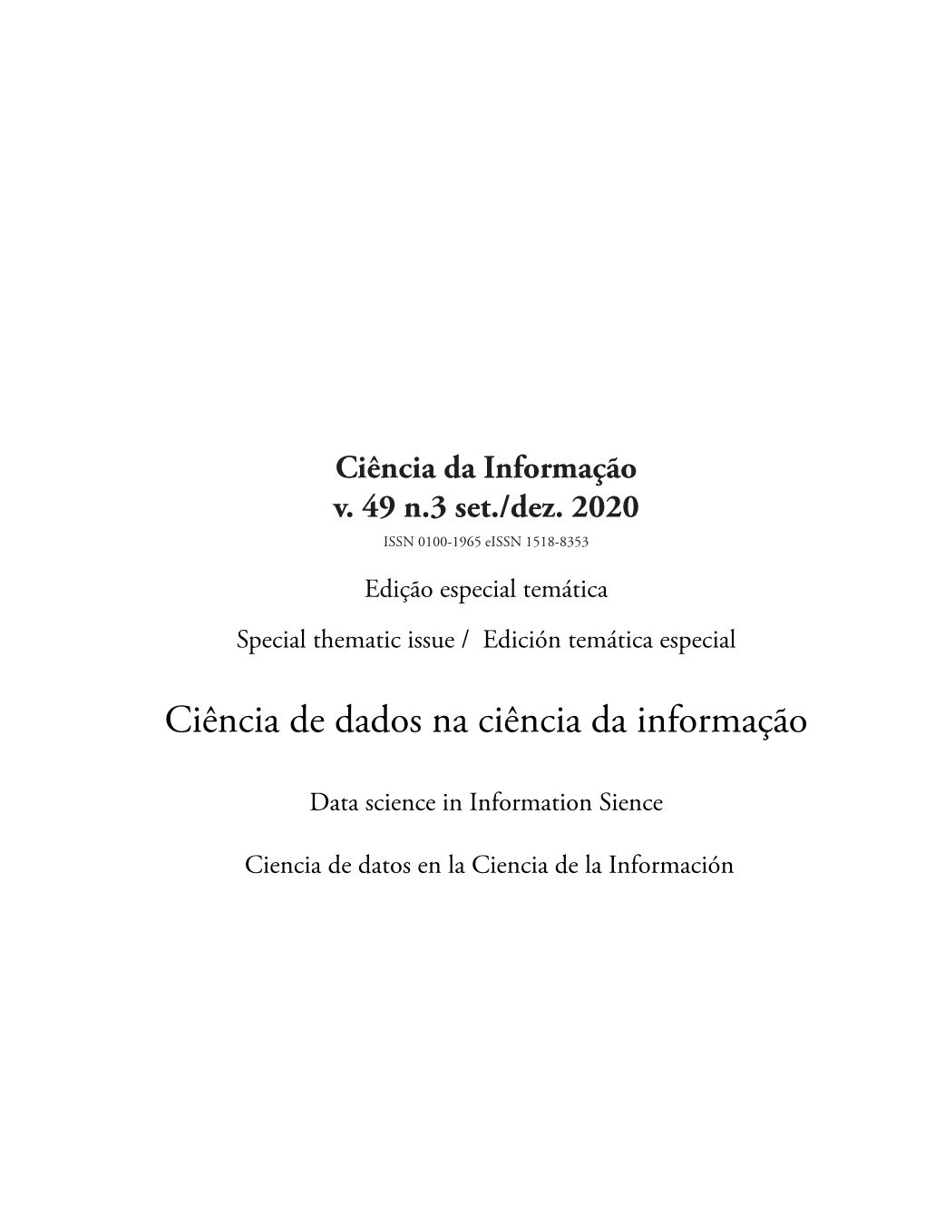 Ciência De Dados Na Ciência Da Informação