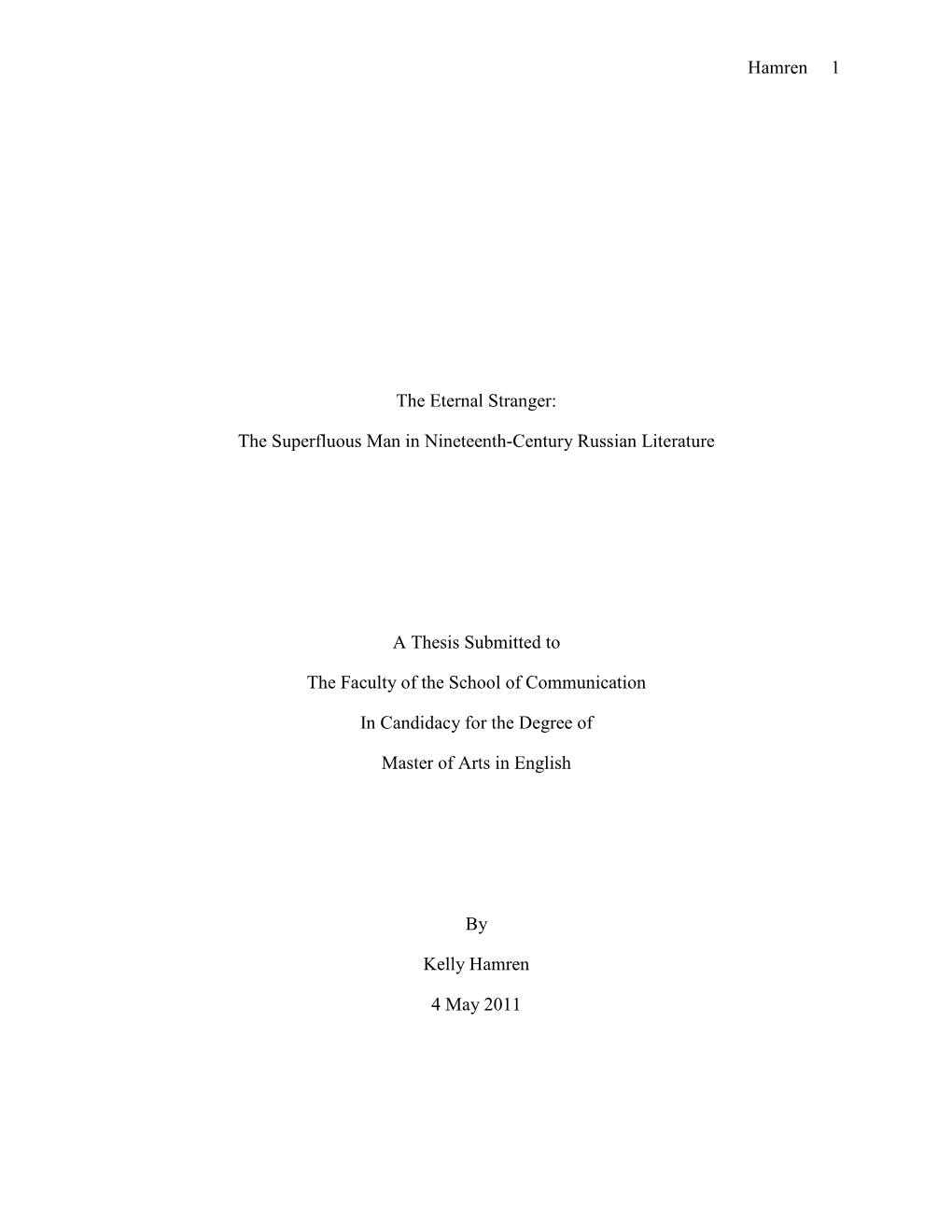 The Superfluous Man in Nineteenth-Century Russian Literature