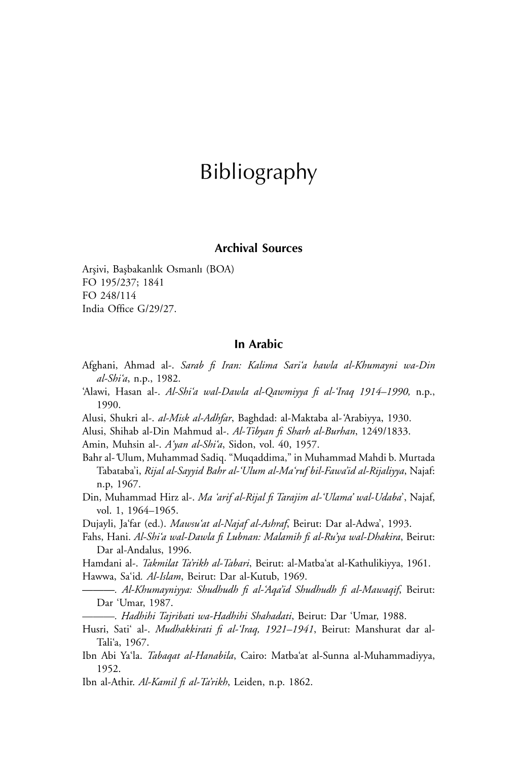 Bibliography