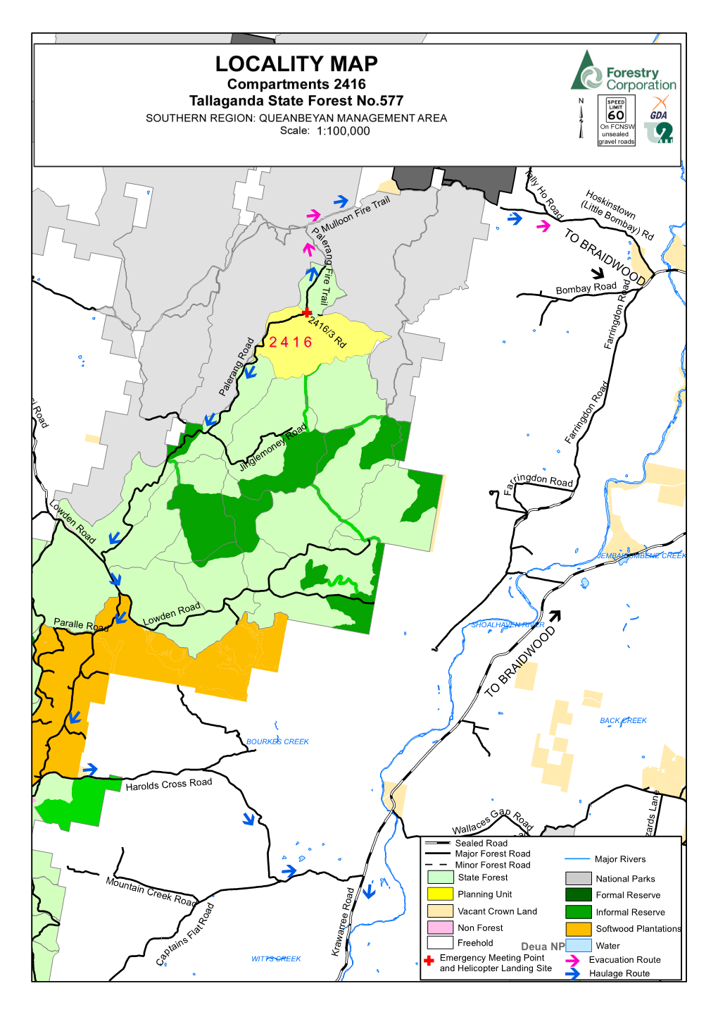 Tallaganda State Forest Compartment 2416 Harvest Plan