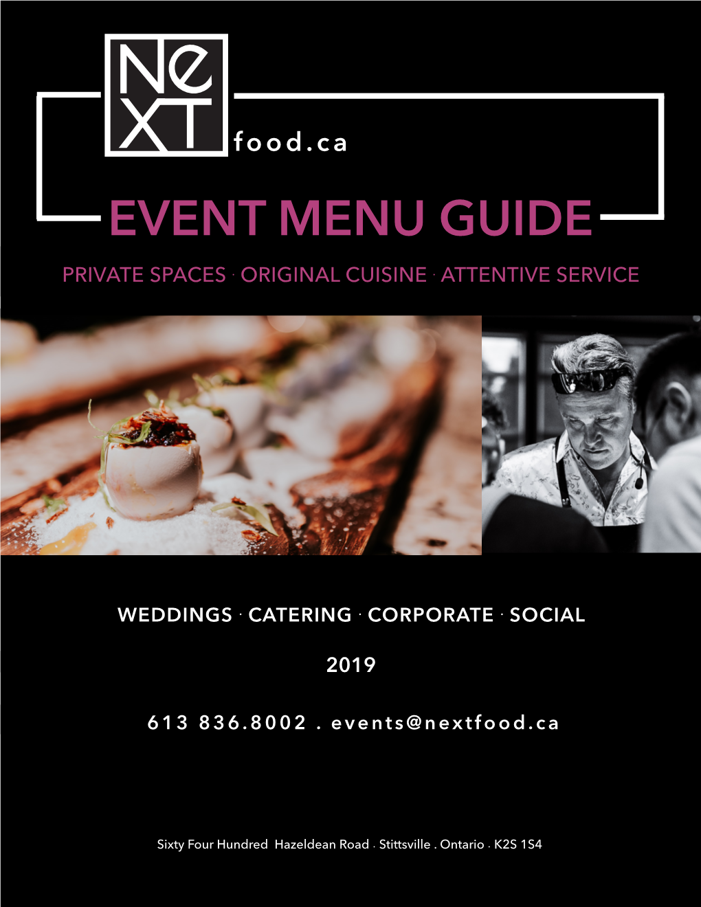 EVENT MENU GUIDE 613 836.8002 . Events@Nextfood