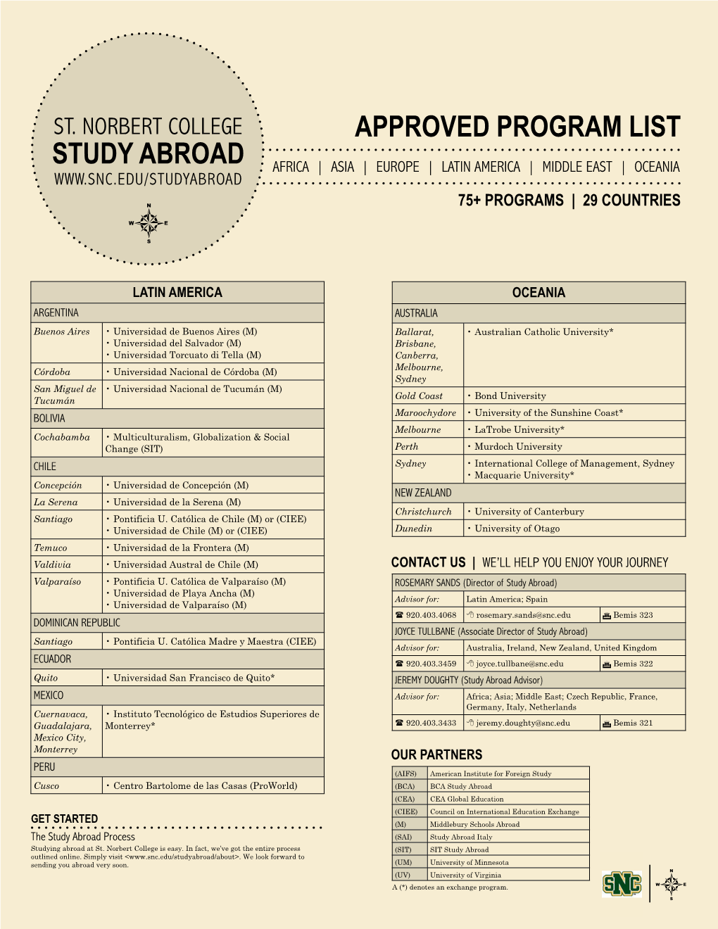 Approved Program List Study Abroad