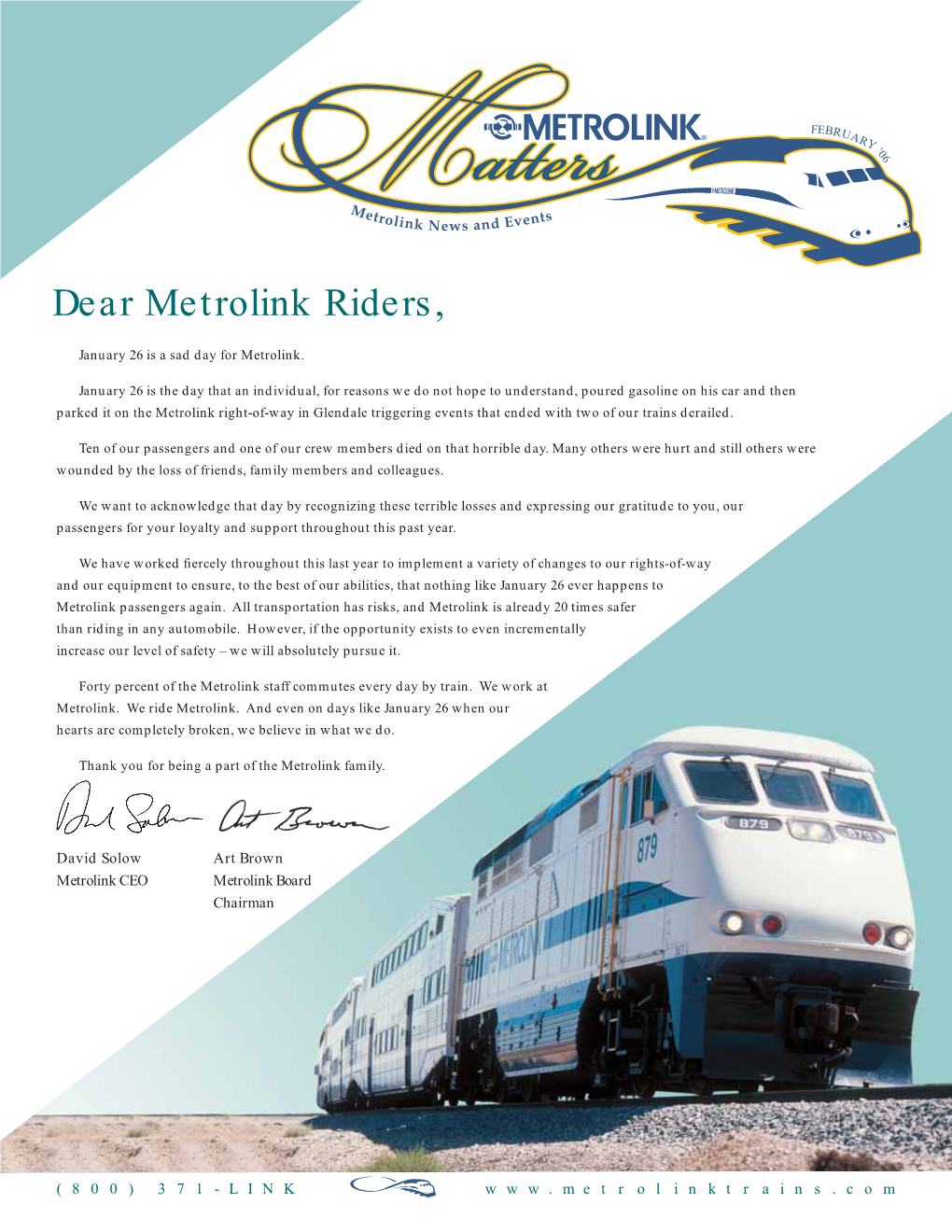 February 2006 Metrolink Matters