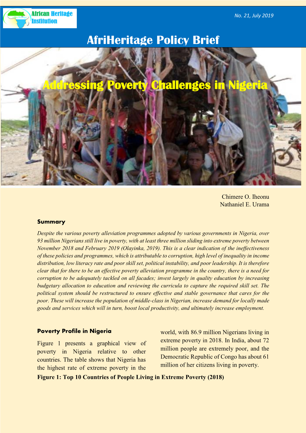 Addressing Poverty Challenges in Nigeria Afriheritage Policy Brief