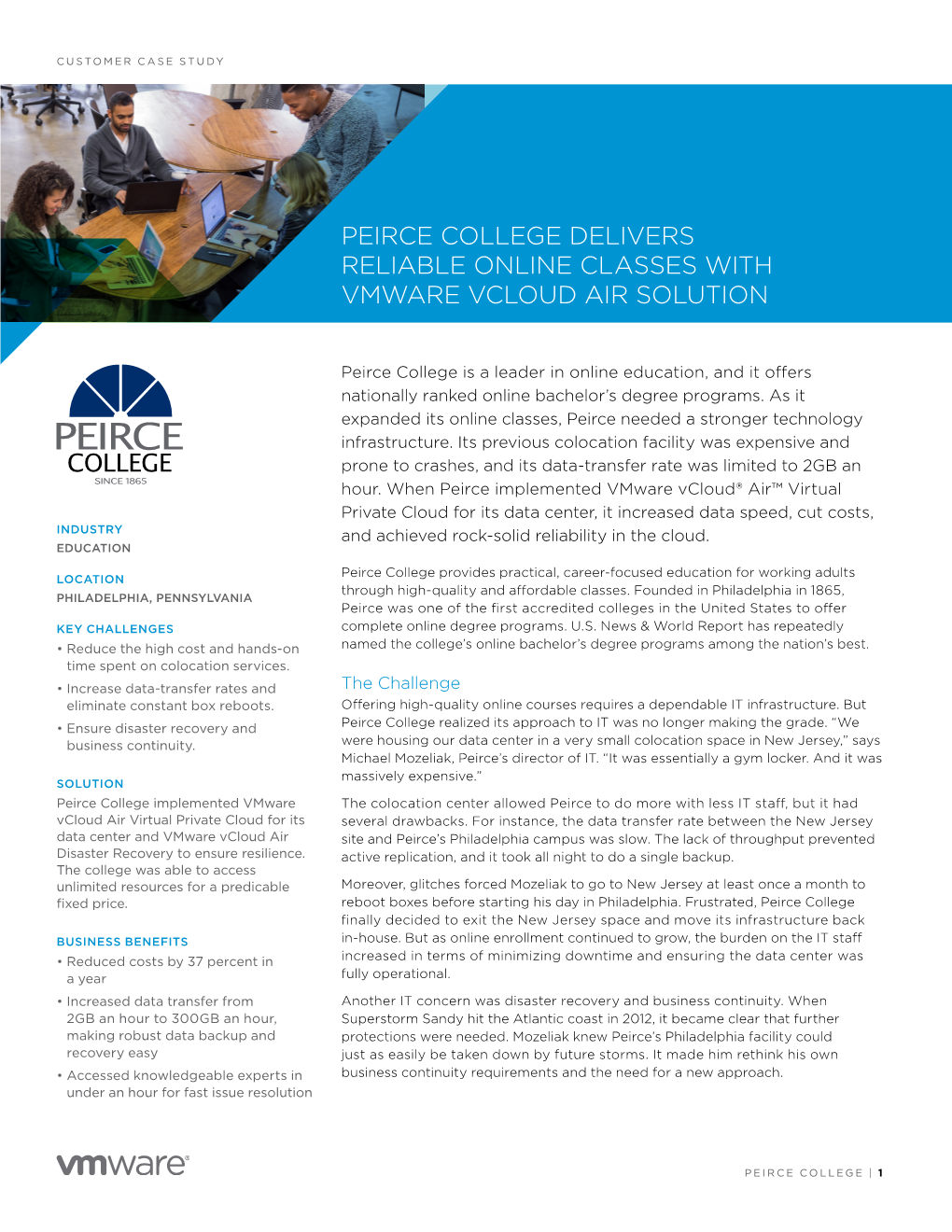 Vmware Peirce College Case Study