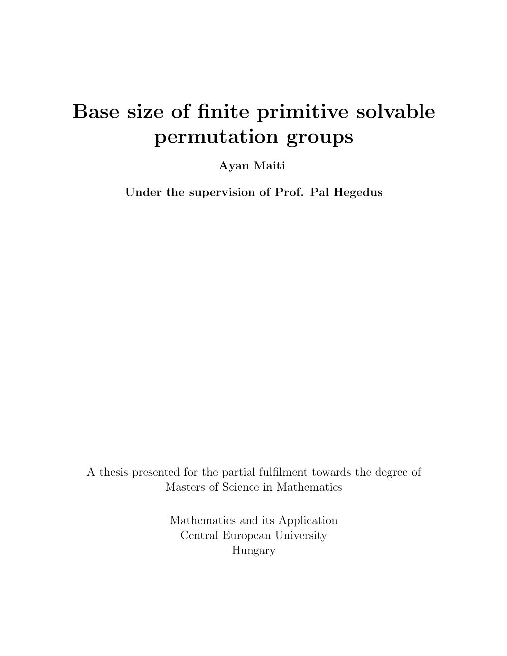 Base Size of Finite Primitive Solvable Permutation Groups