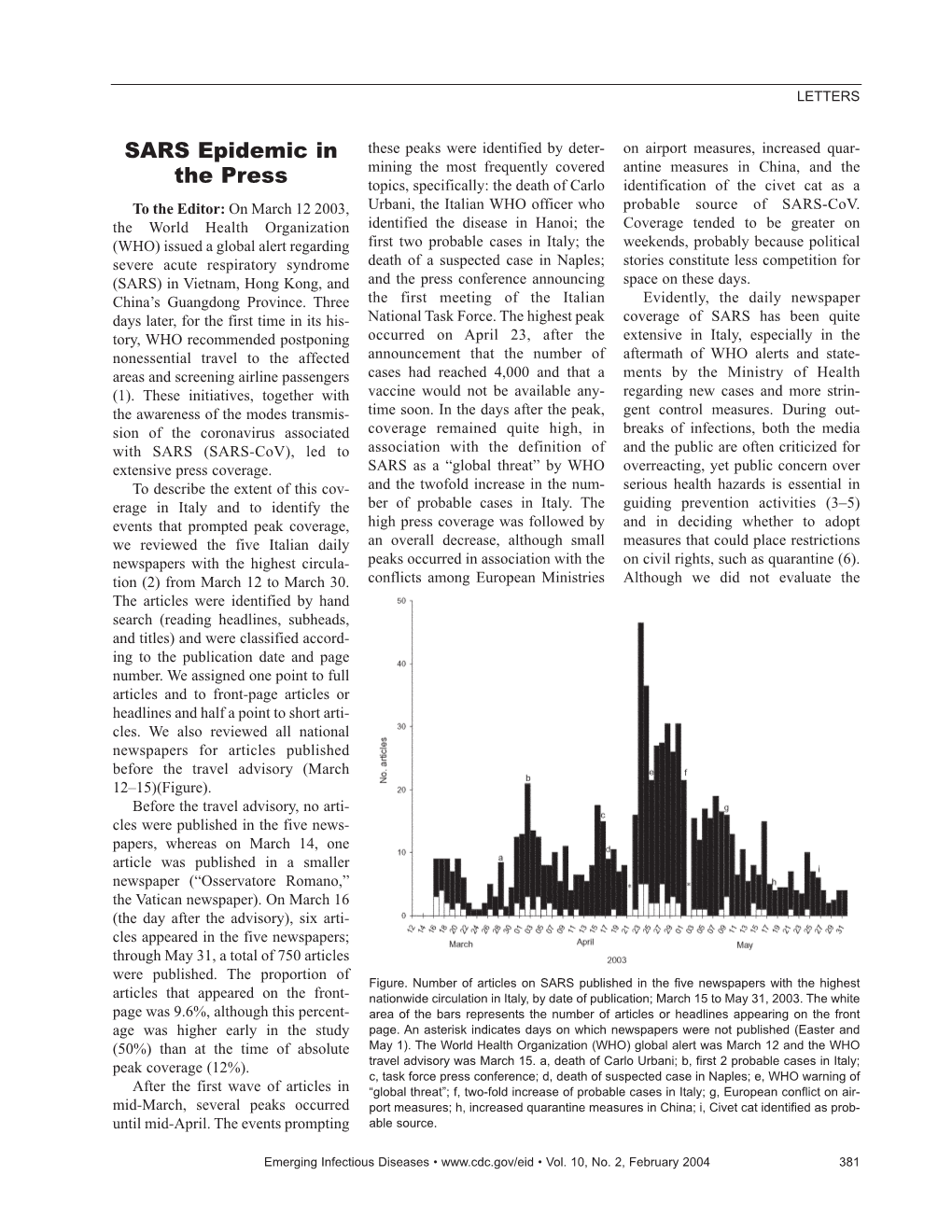 SARS Epidemic in the Press